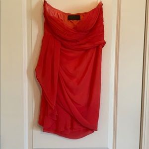 Coral Strapless Dress
